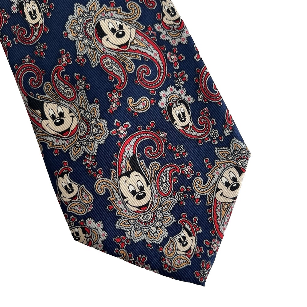 Mickey Mouse Paisley Tie Balancine Tie Works Silk Preppy Disney Vintage 90s‎